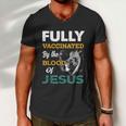 Fully Vaccinated By The Blood Of Jesus Lion God Christian Tshirt V2 Men V-Neck Tshirt