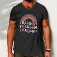 Funny 4Th Of July American Retro Rainbow Men V-Neck Tshirt