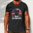 Funny 4Th Of July Cat American Flag Men V-Neck Tshirt