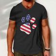 Funny Dog Paw American Flag Cute 4Th Of July Men V-Neck Tshirt