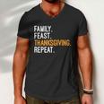 Funny Family Feast Thanksgiving Repeat Cool Gift Men V-Neck Tshirt