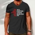 Funny Faster Than Dialing 911 For Gun Lovers Novelty Tshirt Men V-Neck Tshirt