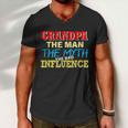 Funny Grandpa Man Myth The Bad Influence Tshirt Men V-Neck Tshirt