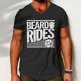 Funny Mens Beard Rides Gift Funny Vintage Distressed Mens Beard Gift Men V-Neck Tshirt