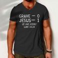 Grave 0 Jesus 1 He Has Risen Jesus Religious Easter Christ Men V-Neck Tshirt