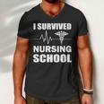 I Survived Nursing School Tshirt Men V-Neck Tshirt