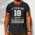 It Took Me 18 Years Masterpiece 18Th Birthday 18 Years Old Men V-Neck Tshirt
