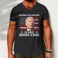 Joe Biden Falling Off Bike Running The Country Is Like Riding A Bike V3 Men V-Neck Tshirt