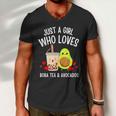 Just A Girl Who Loves Boba Tea & Avocados Cute Kawaii Teen Tshirt Men V-Neck Tshirt