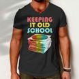 Keeping It Old School Vintage Records Men V-Neck Tshirt