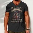 Knight TemplarShirt - The Giant In Front Of You Is Never Bigger Than The God Who Lives In You - Knight Templar Store Men V-Neck Tshirt