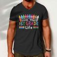 Livin That 1St Grade Life Cray On Back To School First Day Of School Men V-Neck Tshirt