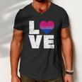 Love Vintage Heart Lgbt Bisexual Colors Gay Flag Pride Gift Men V-Neck Tshirt