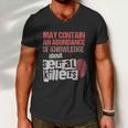 May Contain An Abundance Of Knowledge Funny True Crime Men V-Neck Tshirt