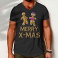Merry X-Mas Funny Gingerbread Couple Tshirt Men V-Neck Tshirt