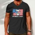 Pitbull Dad American Flag For 4Th Of July Men V-Neck Tshirt