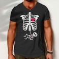 Pregnant Skeleton Ribcage With Baby Costume Men V-Neck Tshirt