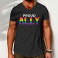 Proud Ally Lgbt Gay Pride Lesbian Bisexual Ally Quote V2 Men V-Neck Tshirt
