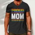 Proud Lesbian Mom Queer Mothers Day Gift Rainbow Flag Lgbt Gift Men V-Neck Tshirt