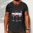 Red White And Blue Wine Glass 4Th Of July Men V-Neck Tshirt