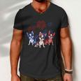 Red White Blue Boston Terrier Usa Flag 4Th Of July Men V-Neck Tshirt