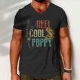 Reel Cool Poppy Fishing Grandpa Gift Fathers Day Fisherman Men V-Neck Tshirt