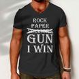 Rock Paper Gun I Win Tshirt Men V-Neck Tshirt