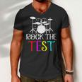 Rock The Test Teacher Test Day Testing Day Funny Teacher Men V-Neck Tshirt