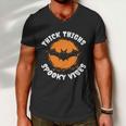 Thick Thighs Spooky Vibes Bat Halloween Quote Men V-Neck Tshirt