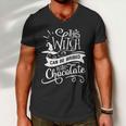 This Witch Can Be Bribed With Chococate Halloween Quote Men V-Neck Tshirt