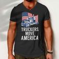 Trucker Truckers Move America Funny American Trucker Truck Driver Men V-Neck Tshirt