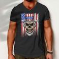 Uncle Sam Skull 4Th Of July American Flag Usa Men V-Neck Tshirt