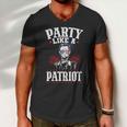 Usa Flag Design Party Like A Patriot Plus Size Shirt For Men Women And Family Men V-Neck Tshirt