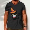 Vintage Halloween Witch Cat With Halloween Quote Men V-Neck Tshirt