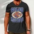 Vintage Sclsu Mud Dogs Classic Football Tshirt Men V-Neck Tshirt