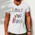 Easily Distracted By Birds Gift Funny Bird Gift Men V-Neck Tshirt