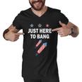 4Th Of July Just Here To Bang Fireworks Men V-Neck Tshirt