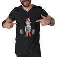 4Th Of July Uncle Sam Weightlifting Funny Men V-Neck Tshirt