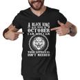 A Black King Was Born In October Birthday Lion Tshirt Men V-Neck Tshirt