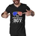 All American Boy 4Th Of July Boys Kids Sunglasses Men V-Neck Tshirt