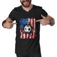 American Flag Soccer Ball 4Th Of July Cool Sport Patriotic Men V-Neck Tshirt