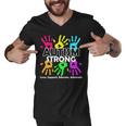 Autism Strong Love Support Educate Advocate Men V-Neck Tshirt