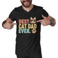 Best Cat Dad Ever Vintage Colors Tshirt Men V-Neck Tshirt