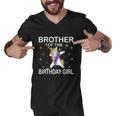 Brother Of The Birthday Girl Unicorn Dabbing Party Tshirt Men V-Neck Tshirt