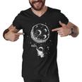 Cartoon Astronaut Moon Swing Tshirt Men V-Neck Tshirt