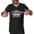 Certified Living Legend Since 1942 Legends Never Die 80Th Birthday Men V-Neck Tshirt