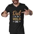 Dad Of The Wild One Toddler 1St Birthday Leopard Dad Boy Men V-Neck Tshirt