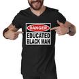 Danger Educated Black Man V2 Men V-Neck Tshirt