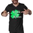 Drink Up Bitches St Patricks Day Clover Men V-Neck Tshirt