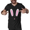 Easter Bunny Big Face Rabbit Tshirt Men V-Neck Tshirt